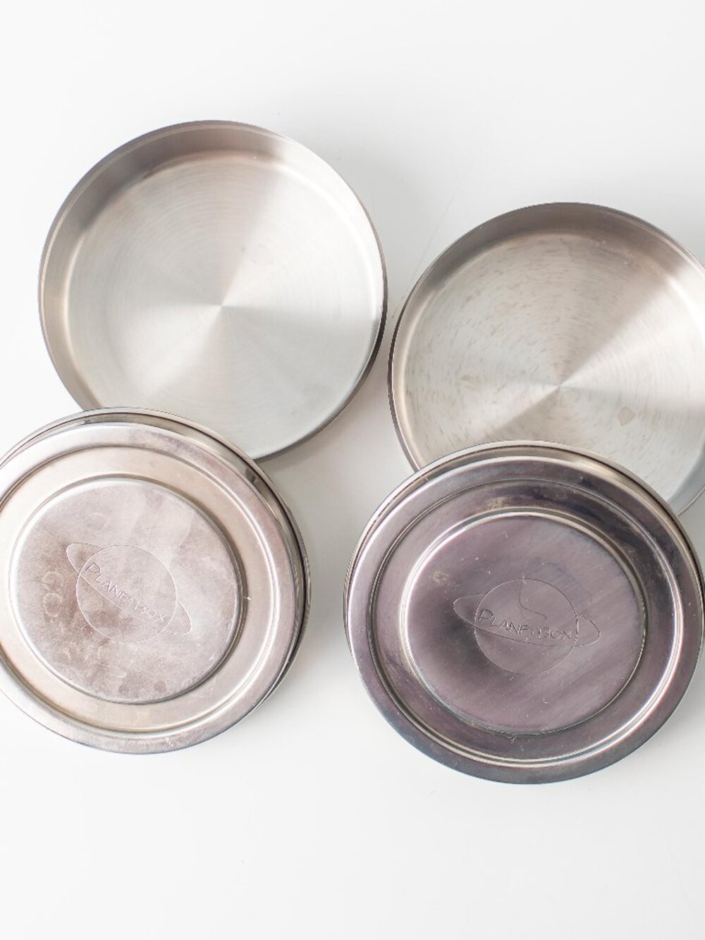PlanetBox Stainless Steel 4” Round Storage Container Bowl with Lid (Set of 2)